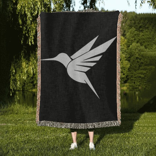 Floating Hummingbird Tattoo Tribal Swinging Woven Blankets