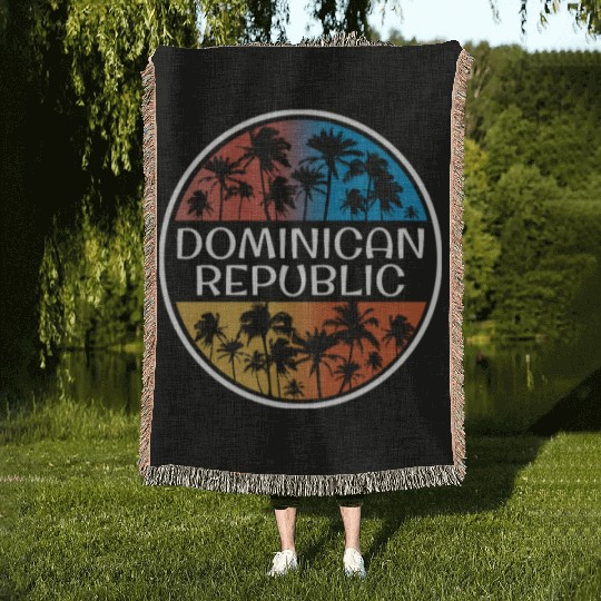 Dominican Republic Stylish Vacation Souvenir Palm Woven Blankets