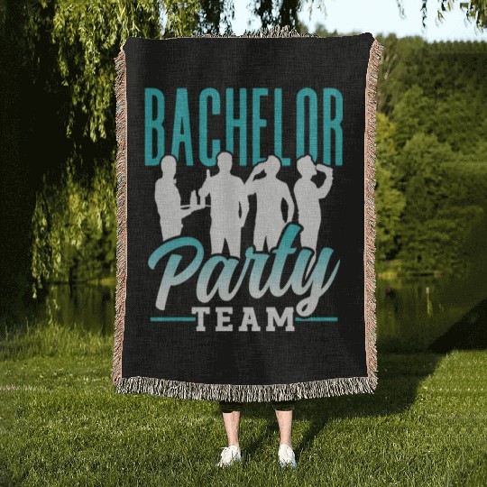 Bachelor Party Team Bride Groom Woven Blankets