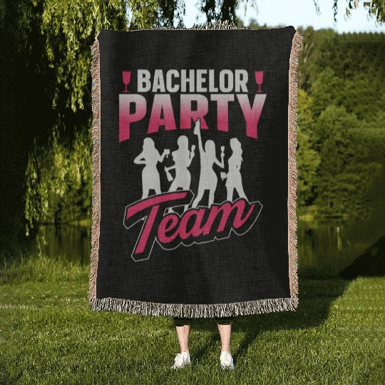 Bachelor Party Team Bride Groom Woven Blankets