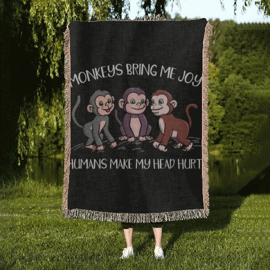 Monkey Wildlife Animal Zookeeper Monkey Whisperer Woven Blankets