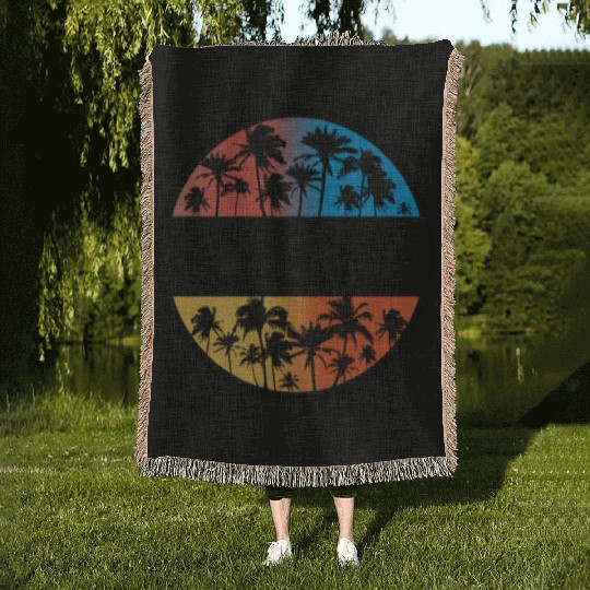 Myrtle Beach South Carolina Palm Tree Stylish Woven Blankets