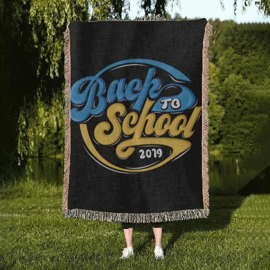 Back To School Slogan Woven Blankets
