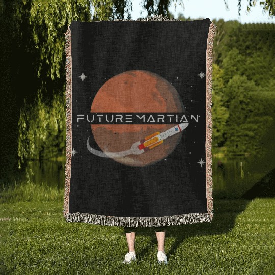 Future Martian Mars Planet Space Lover Woven Blankets