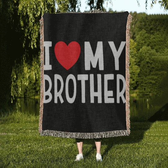 Family Sibling I Love My Brother Heartmarriagesame Woven Blankets