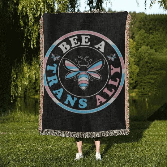 Bee A Trans Ally Transgender Apparel Woven Blankets