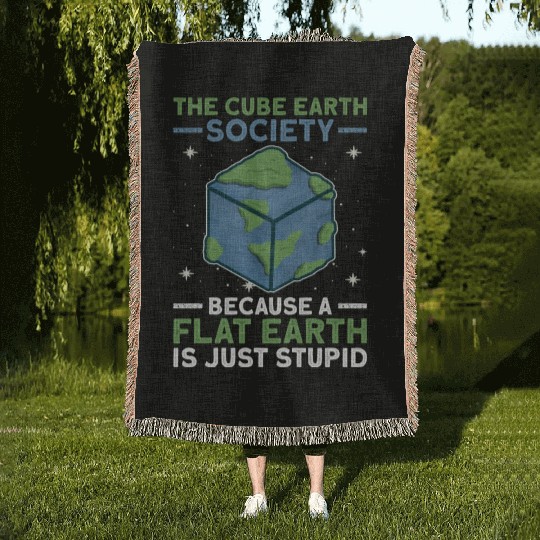 The Cube Earth Society Earth Planet Space Lover Woven Blankets