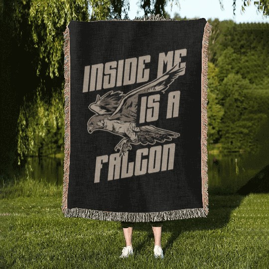 Inside Me Is A Falcon Bird Owner Falconry Woven Blankets