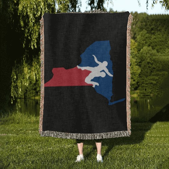 New York Wrestling Woven Blankets