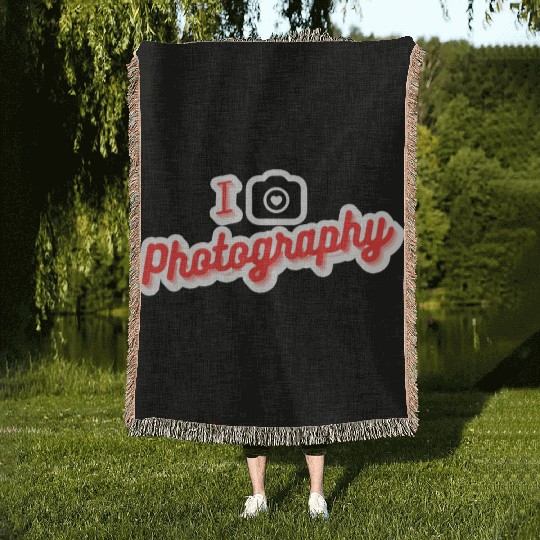 I love photography Woven Blankets