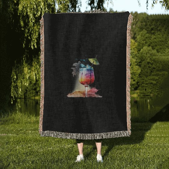 Retired Delivery Driver Vacation Tropical Cocktail Woven Blankets