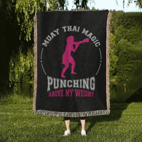 International Women's Day Muay Thai Girl Power Woven Blankets