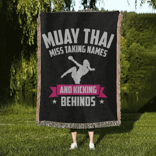 International Women's Day Muay Thai Girl Power Woven Blankets