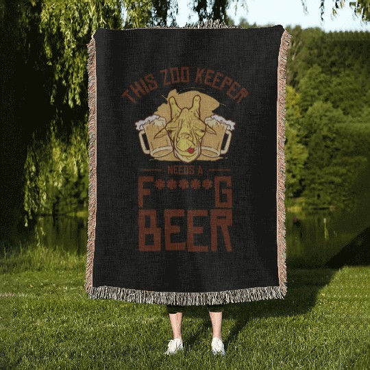 Zookeeper Drinking Beer Zookeeping Beer Lover Woven Blankets