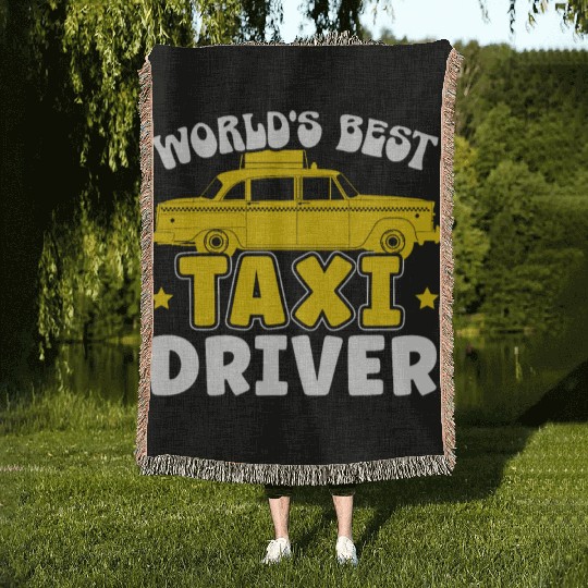 World's Best Taxi Driver Taxicab Cab Driver Cabbie Woven Blankets