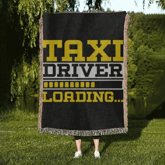 Taxi Driver Loading Taxicab Cab Driver Cabbie Woven Blankets