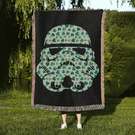Stormtrooper Saint Patricks Day Woven Blankets