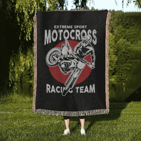 Motocross Racing Team Woven Blankets