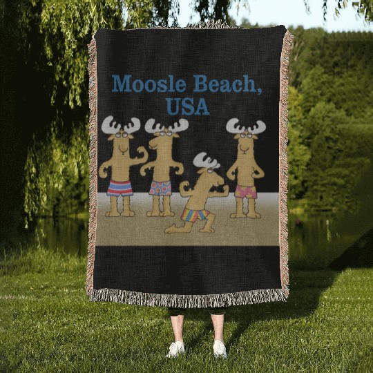 Moosle Beach USA Woven Blankets