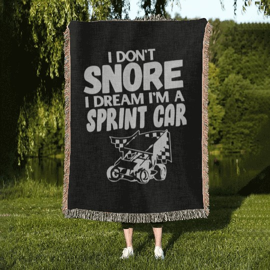 Sprint Car Racing, sprint car, dirt track racers Woven Blankets