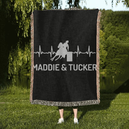 Barrel Racing Maddie And Tucker Woven Blankets
