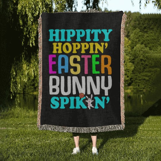 Easter Volleyball Bunny Holiday Rabbit Sport Woven Blankets