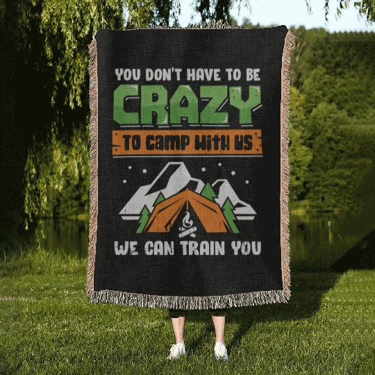 Funny Camping Trip Vacation Friends Camper Gift Woven Blankets