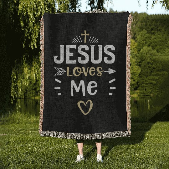 Jesus Loves Me - Jesus Woven Blankets