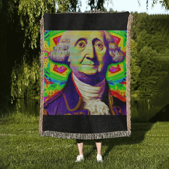 Trippy George Washington Woven Blankets