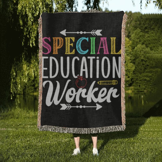 Special Education Worker Sped Teacher Awareness Woven Blankets