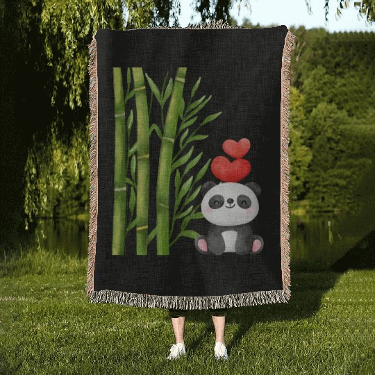Bamboo Panda Woven Blankets
