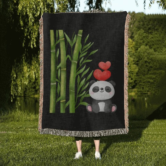 Bamboo Panda Woven Blankets
