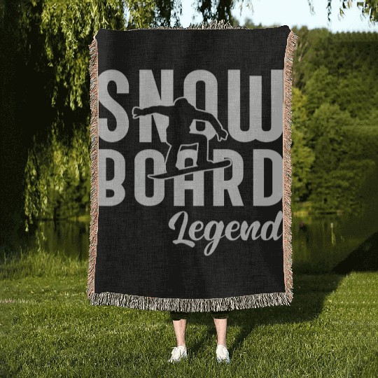 Snowboard Legend Snowboarding Woven Blankets