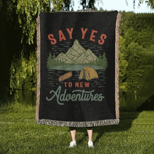Embrace the Unknown - Say Yes to New Adventures Woven Blankets