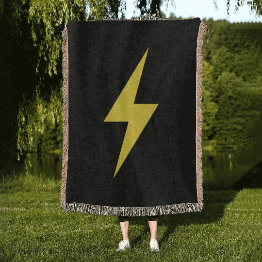 LIGHTNING BOLT ICON yellow Woven Blankets