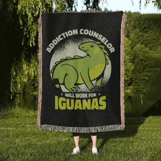 Iguana Lizard Addiction Reptile Iguana Lover Woven Blankets
