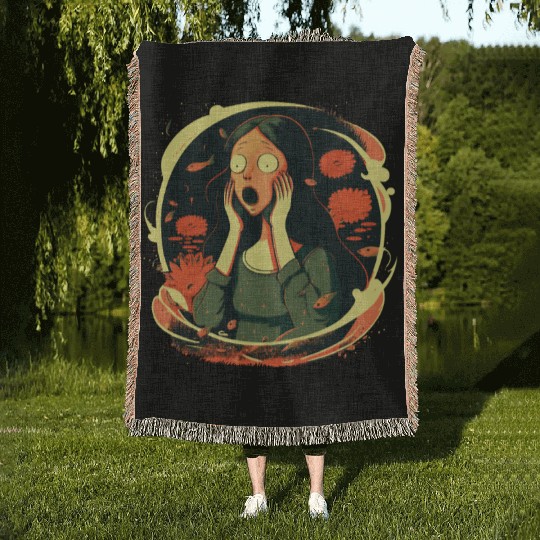 Surreal Scream Lisa Woven Blankets