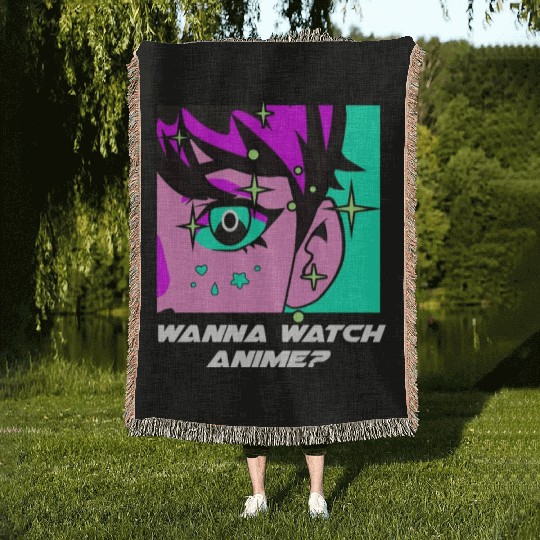 Wanna Watch Anime Kawaii Japanese Cute Japan Anime Woven Blankets