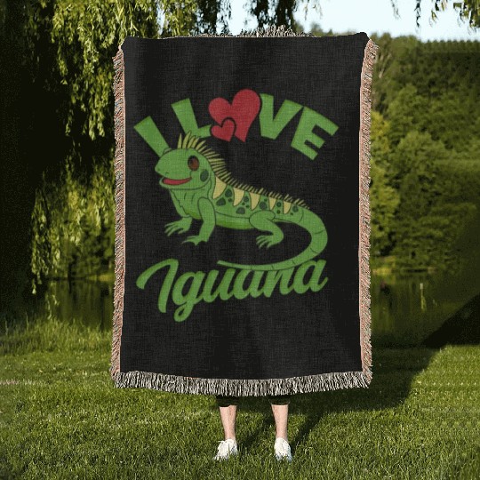 I Love My Iguana - Reptile Woven Blankets