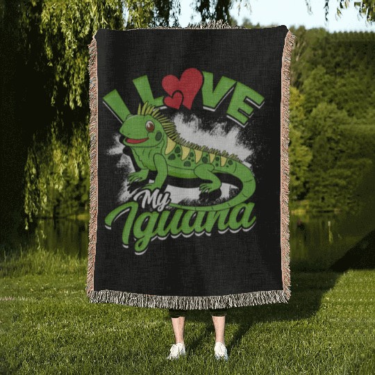 I Love My Iguana - Reptile Woven Blankets
