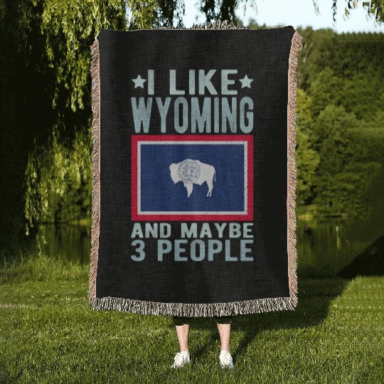 Wyoming Flag US State Woven Blankets