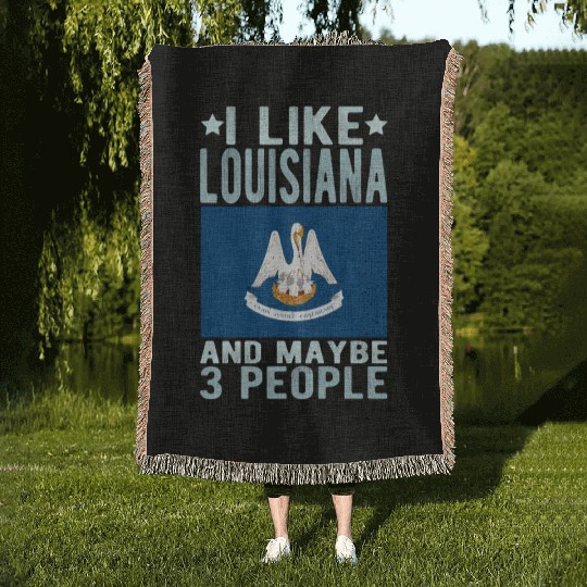 Louisiana Flag US State Woven Blankets