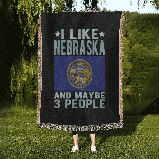 Nebraska Flag US State Woven Blankets