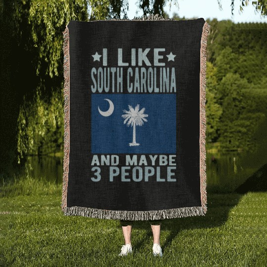 South Carolina Flag US State Woven Blankets
