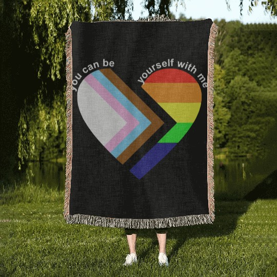 You Can Be Yourself With Me Woven Blankets