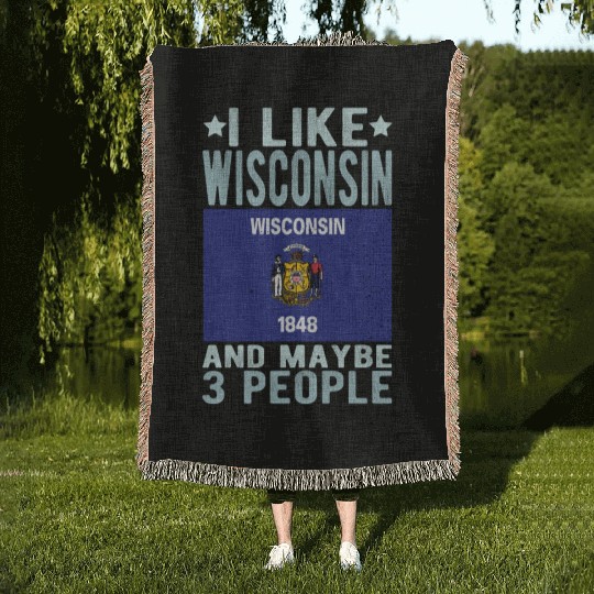 Wisconsin Flag US State Woven Blankets