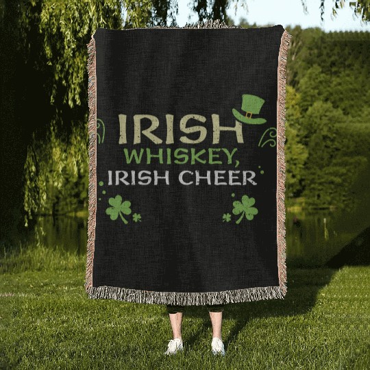 Irish whiskey, Irish cheer Woven Blankets
