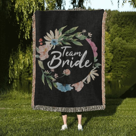 Team bride I bachelorette party Woven Blankets