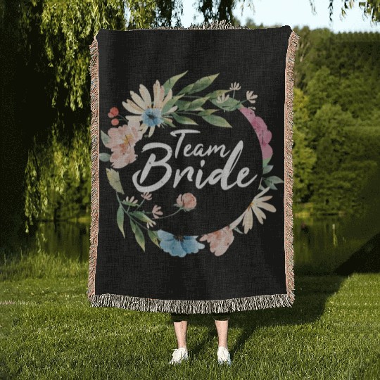 Team bride I bachelorette party Woven Blankets