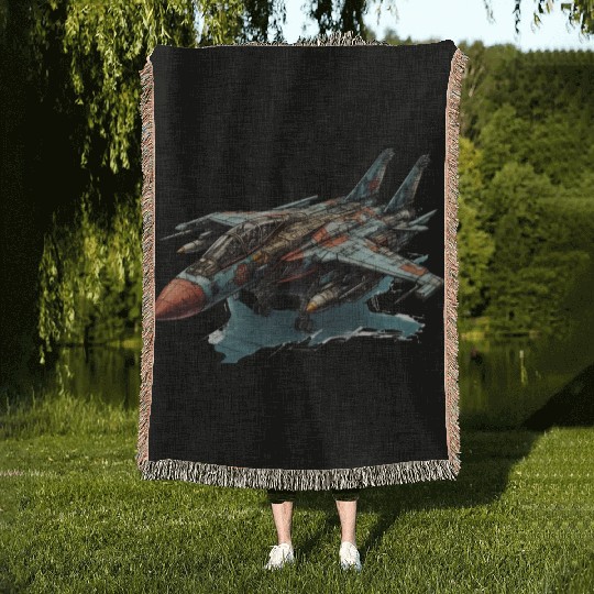 FIghter jet Woven Blankets